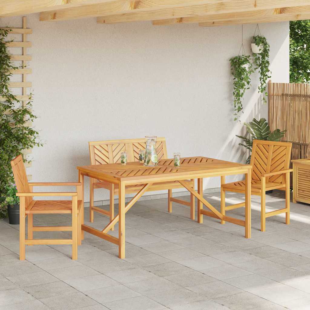 Garten Essgruppe 4 Stk. Braun Massivholz Akazie