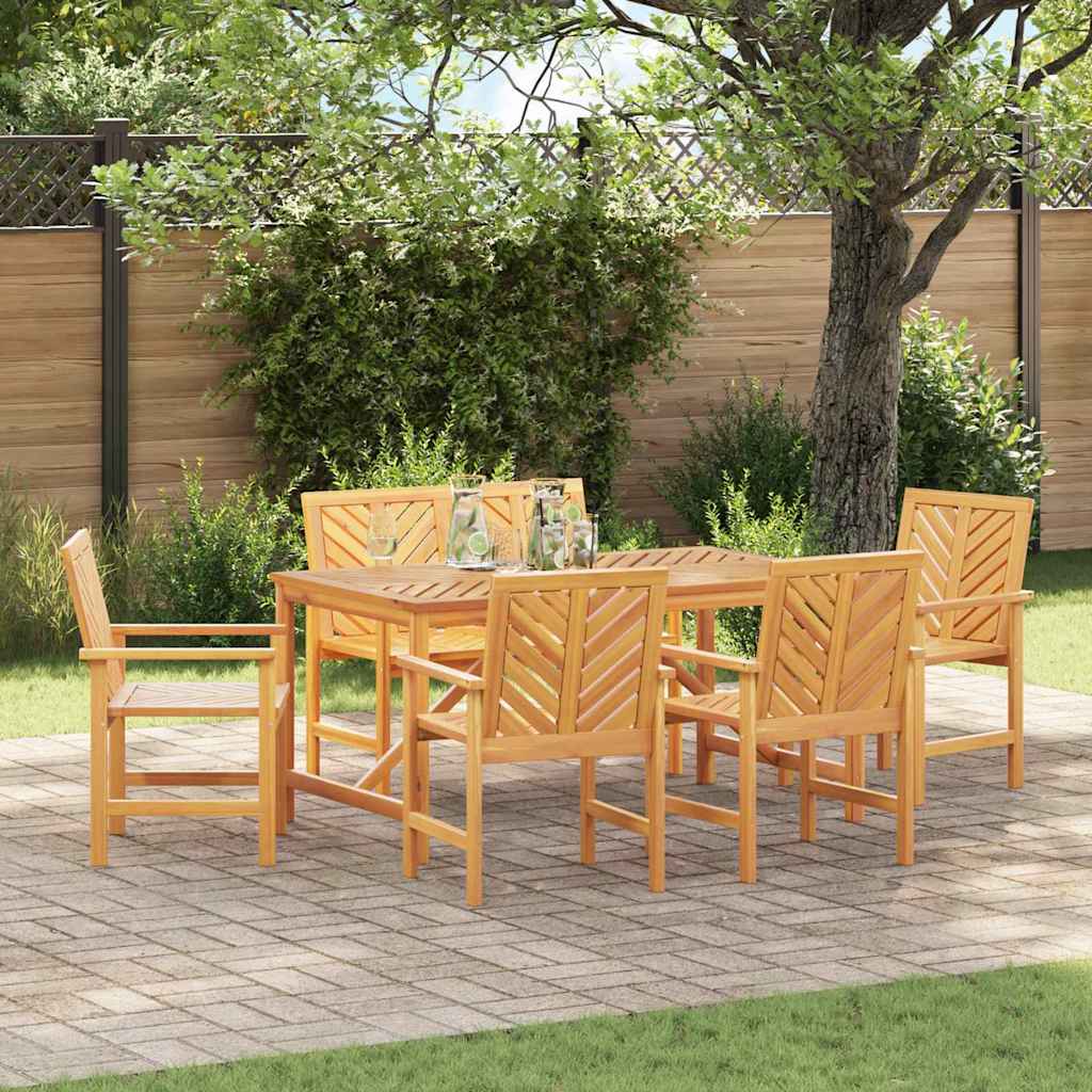 Garten Essgruppe 6 Stk. Braun Massivholz Akazie
