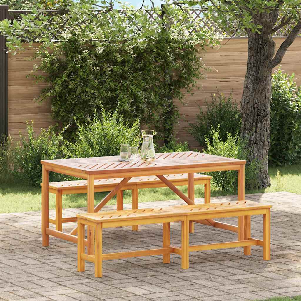 Garten Essgruppe 3 Stk. Braun Massivholz Akazie