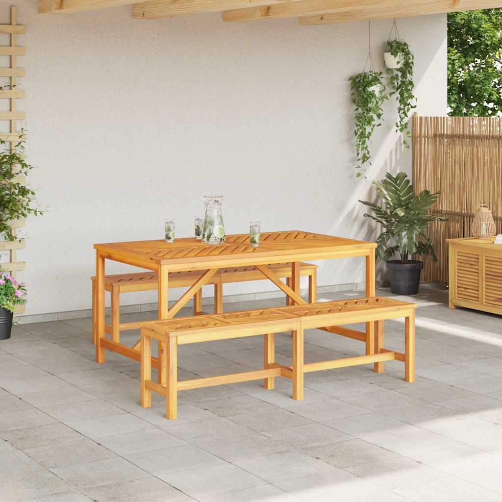 Garten Essgruppe 3 Stk. Braun Massivholz Akazie