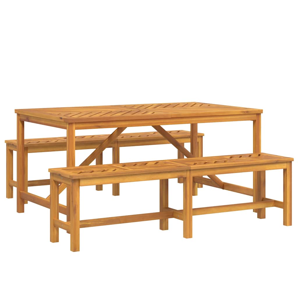 Garten Essgruppe 3 Stk. Braun Massivholz Akazie