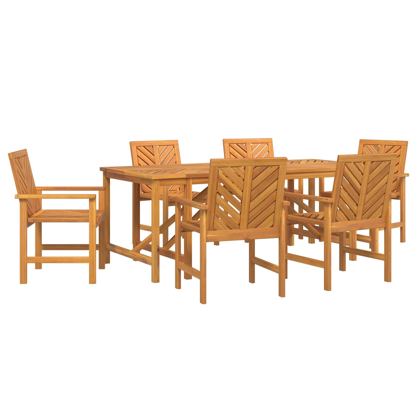 Garten Essgruppe 7 Stk. Braun Massivholz Akazie