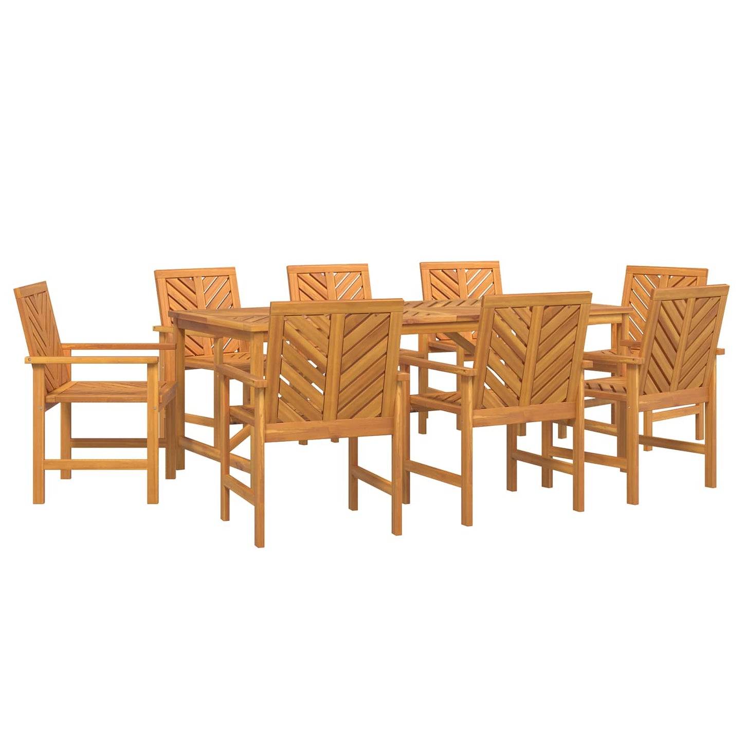 Garten Essgruppe 9 pcs Braun Massivholz Akazie