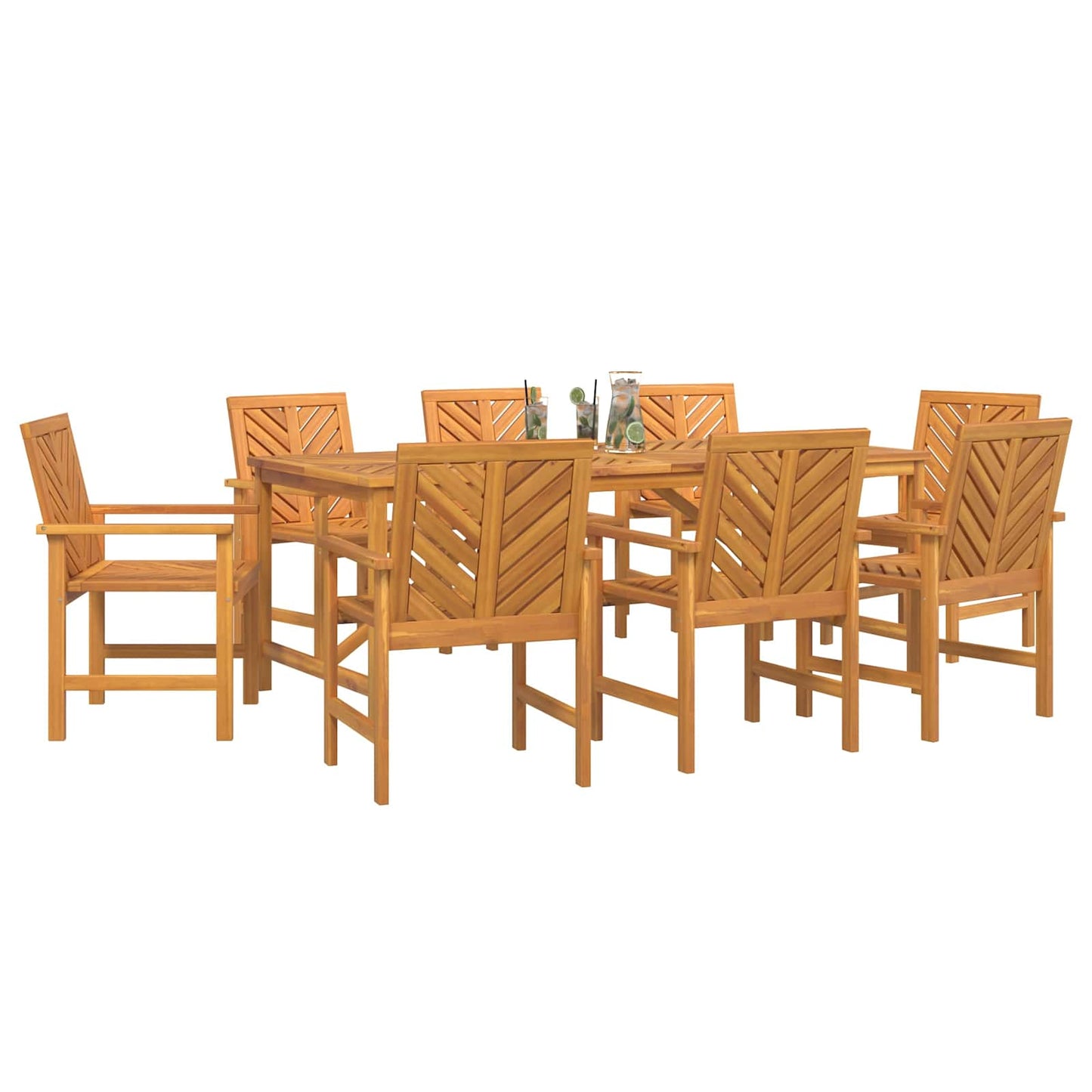 Garten Essgruppe 9 pcs Braun Massivholz Akazie
