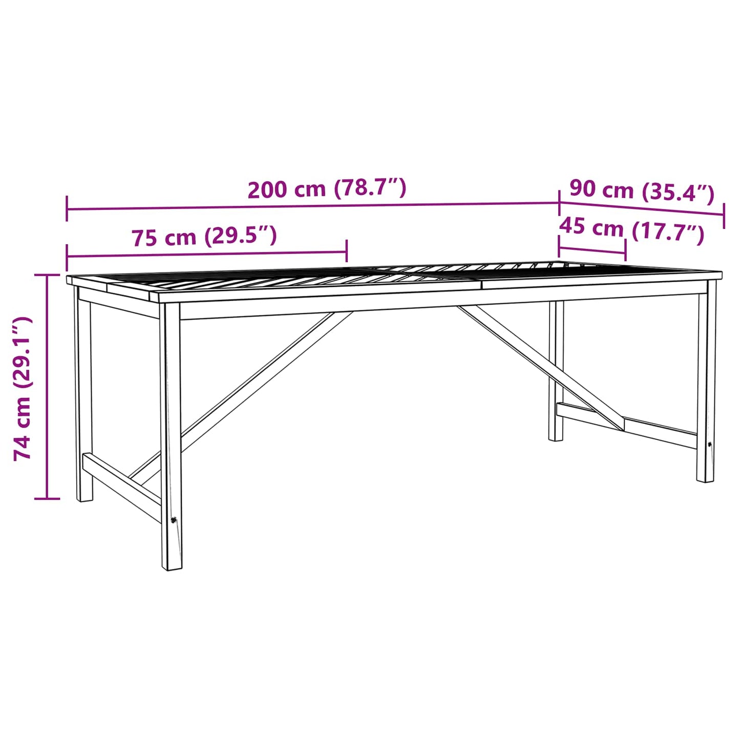 Garten Essgruppe 9 pcs Braun Massivholz Akazie