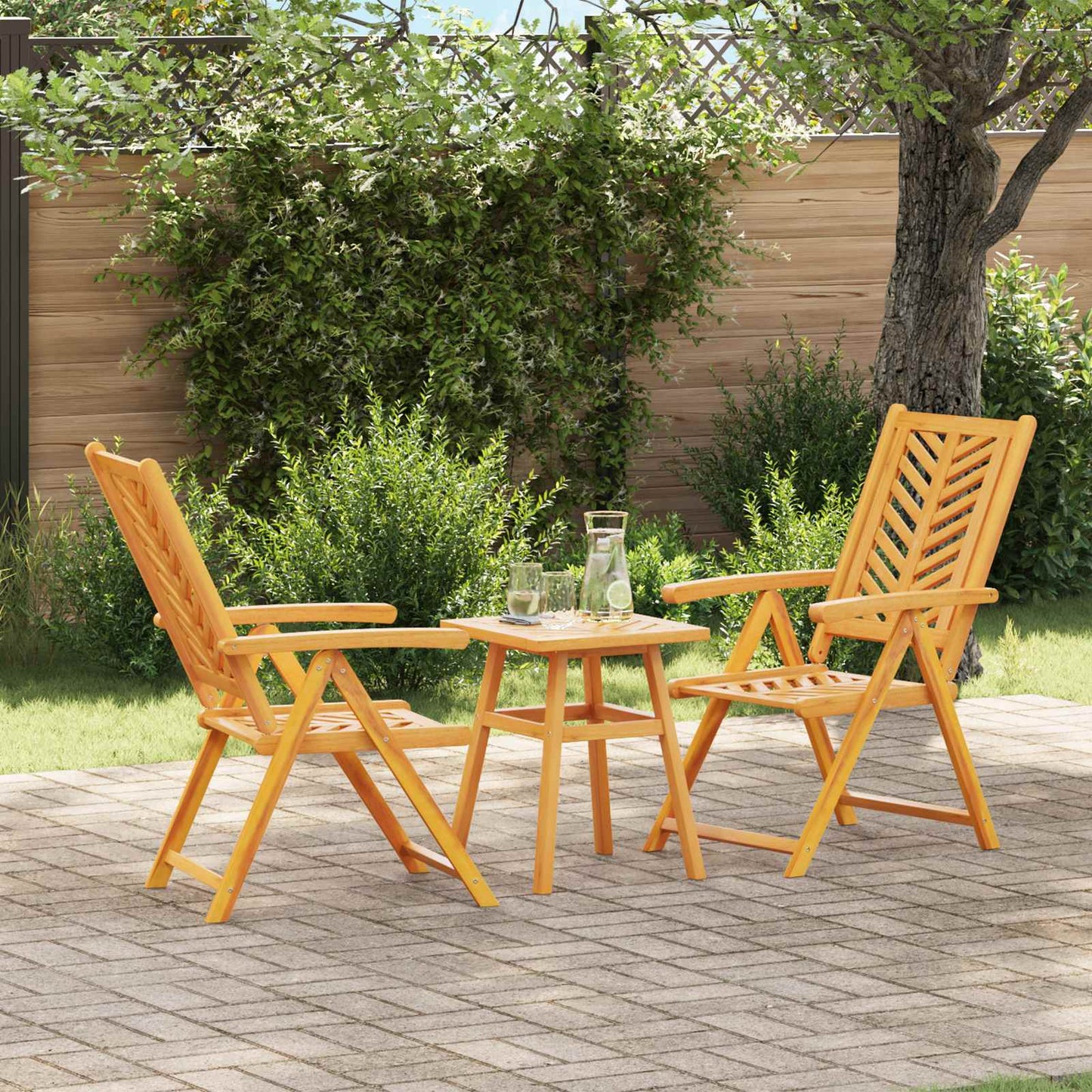 Garten Essgruppe 3 stk. Braun Massivholz Akazie
