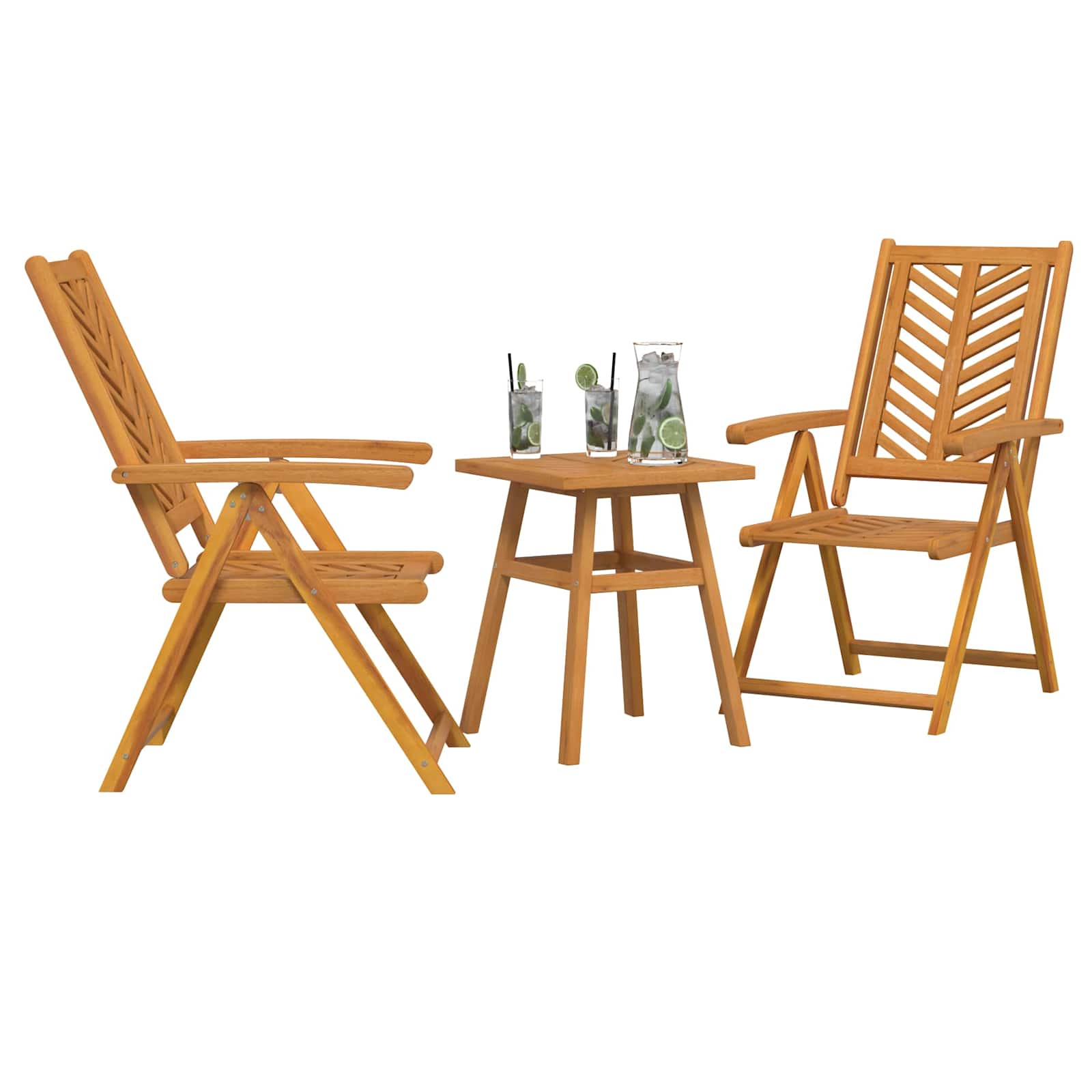 Garten Essgruppe 3 stk. Braun Massivholz Akazie