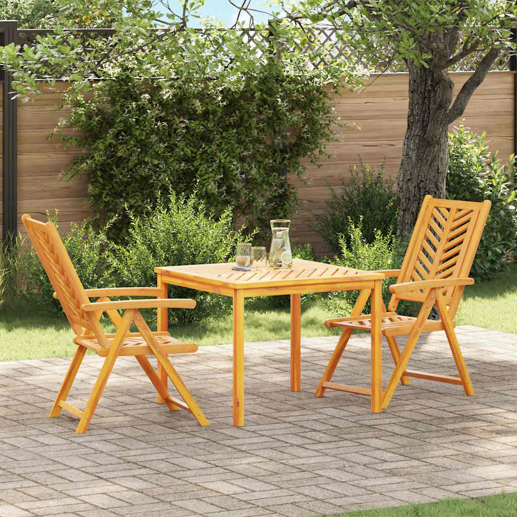 Garten Essgruppe 3 Stk. Braun Massivholz Akazie