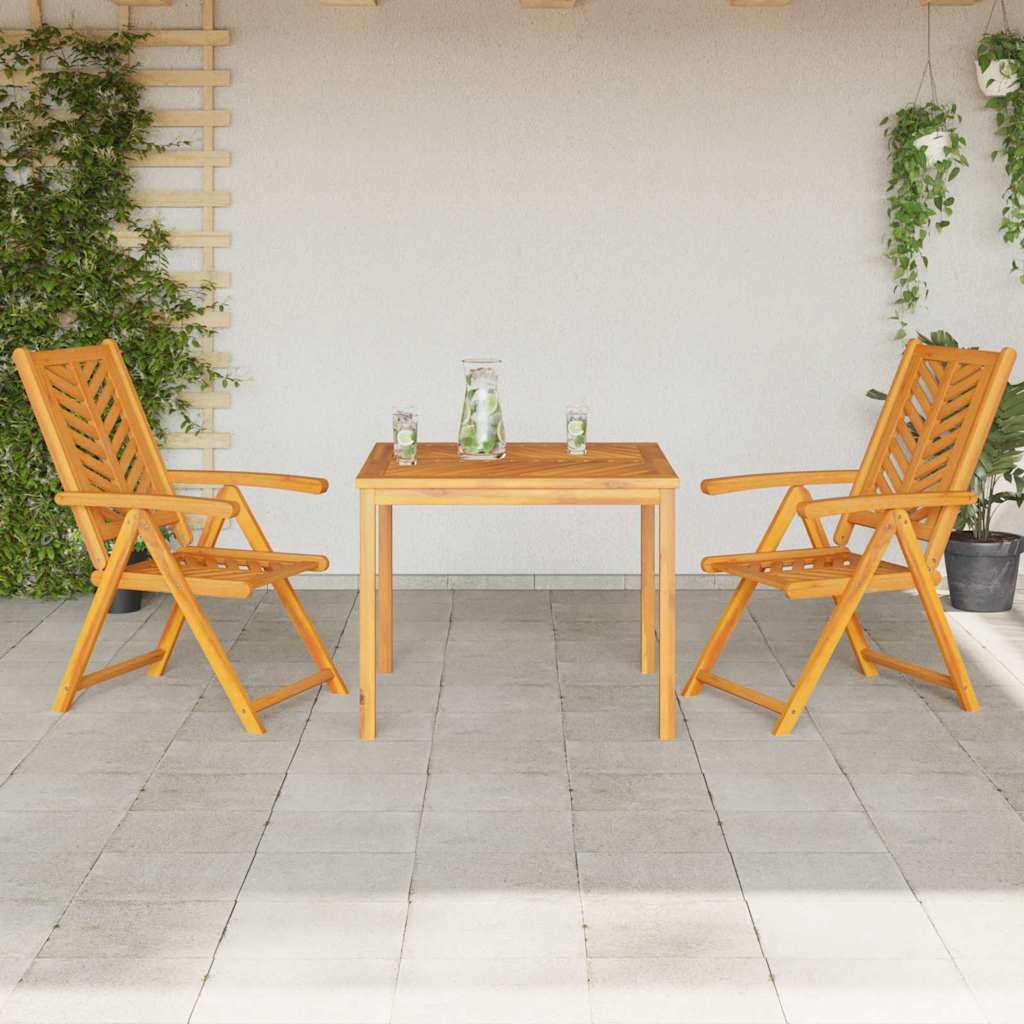 Garten Essgruppe 3 Stk. Braun Massivholz Akazie
