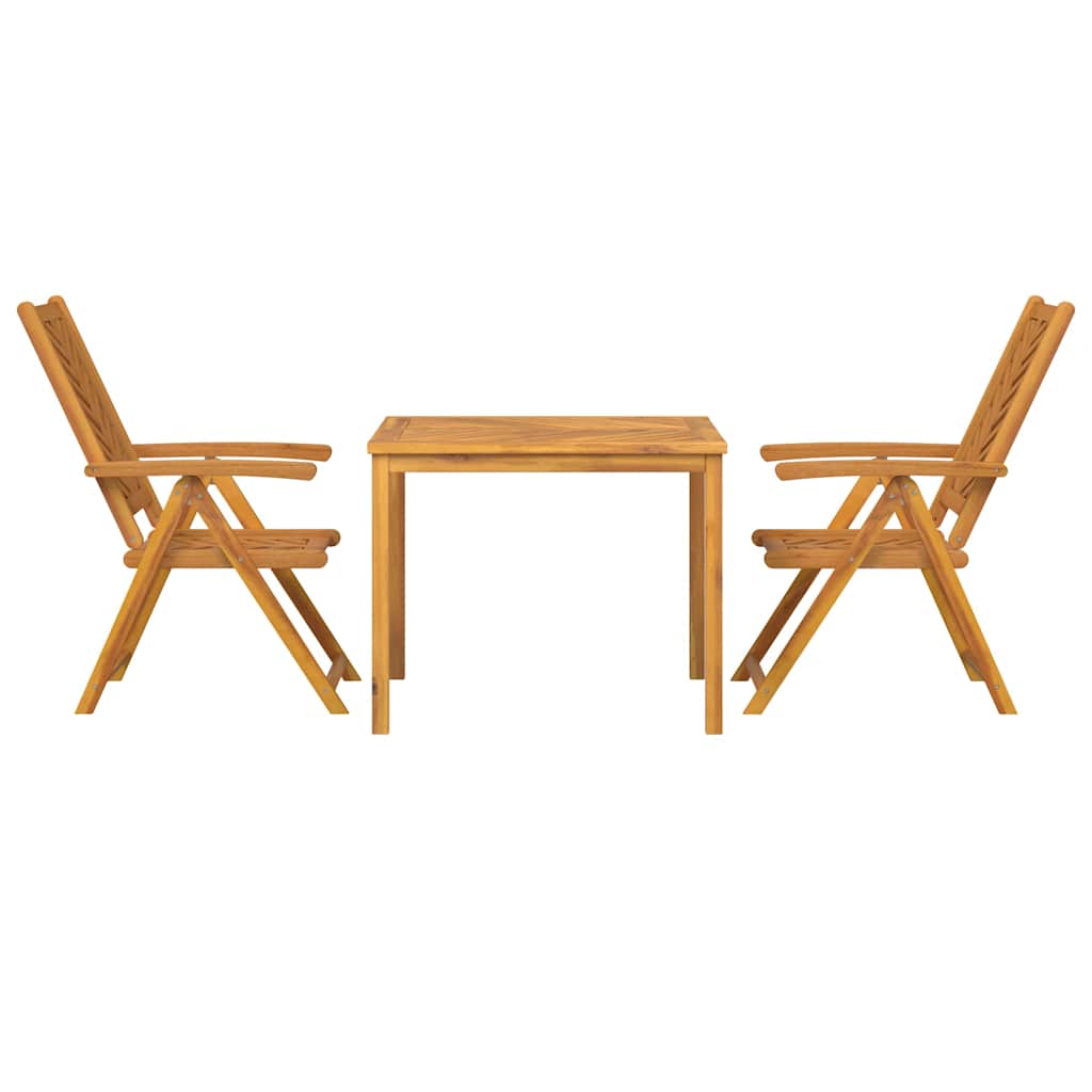 Garten Essgruppe 3 Stk. Braun Massivholz Akazie