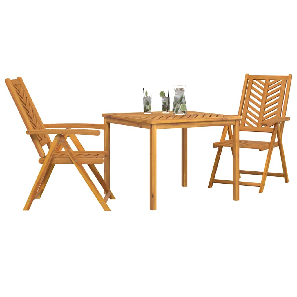 Garten Essgruppe 3 Stk. Braun Massivholz Akazie
