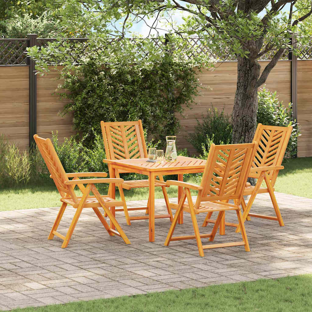 Garten Essgruppe 5 Stk. Braun Massivholz Akazie