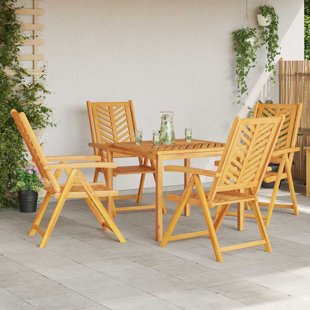 Garten Essgruppe 5 Stk. Braun Massivholz Akazie