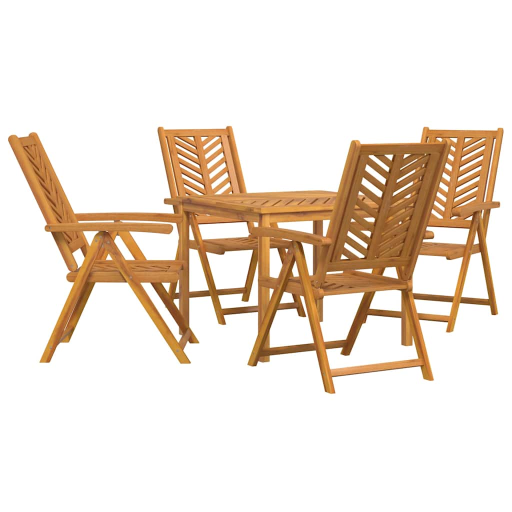 Garten Essgruppe 5 Stk. Braun Massivholz Akazie