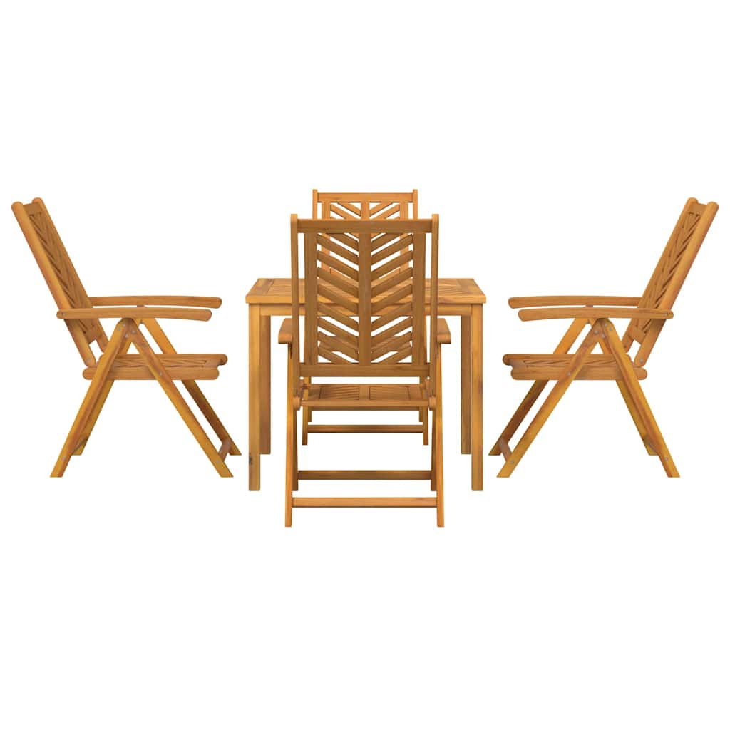 Garten Essgruppe 5 Stk. Braun Massivholz Akazie