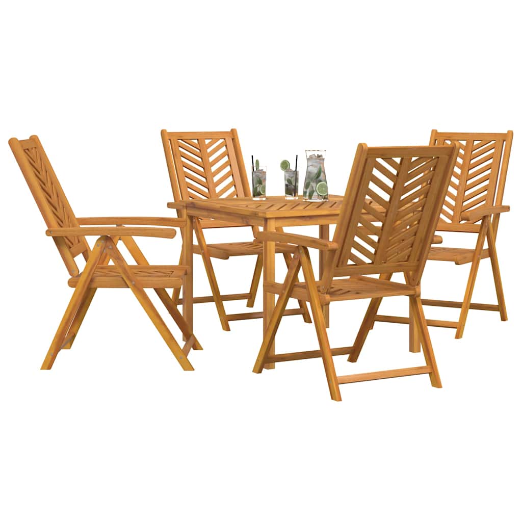 Garten Essgruppe 5 Stk. Braun Massivholz Akazie