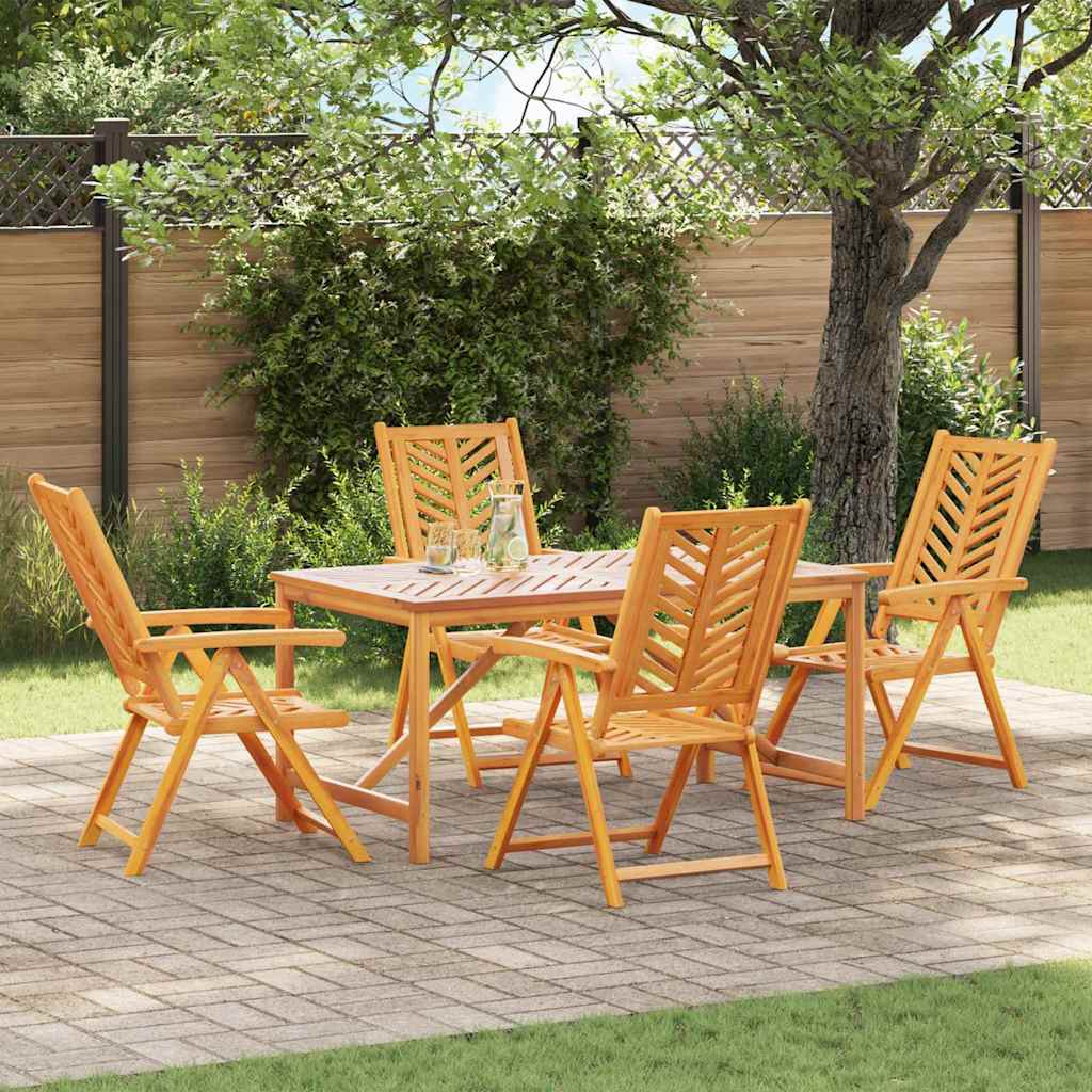 Garten Essgruppe 5 Stk. Braun Massivholz Akazie
