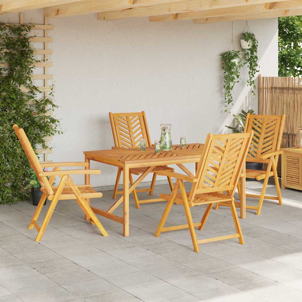 Garten Essgruppe 5 Stk. Braun Massivholz Akazie