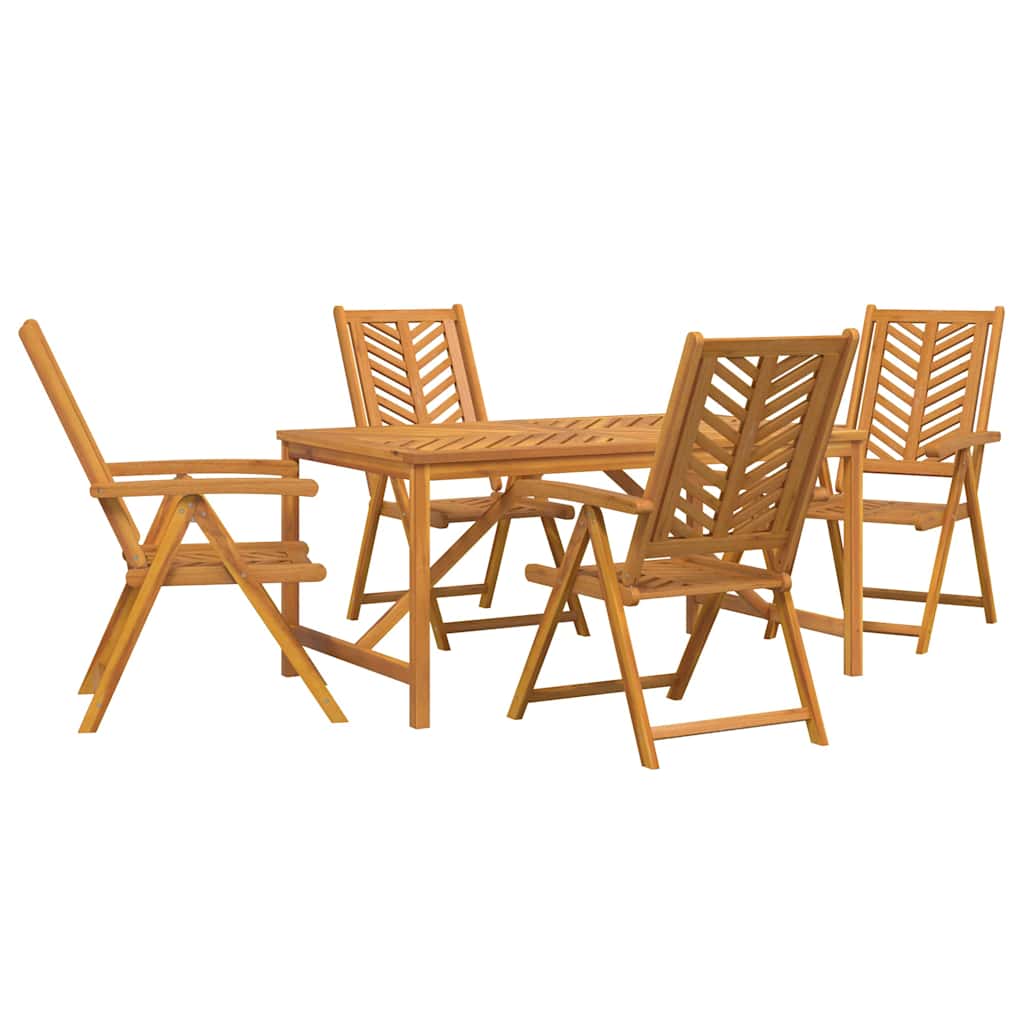 Garten Essgruppe 5 Stk. Braun Massivholz Akazie