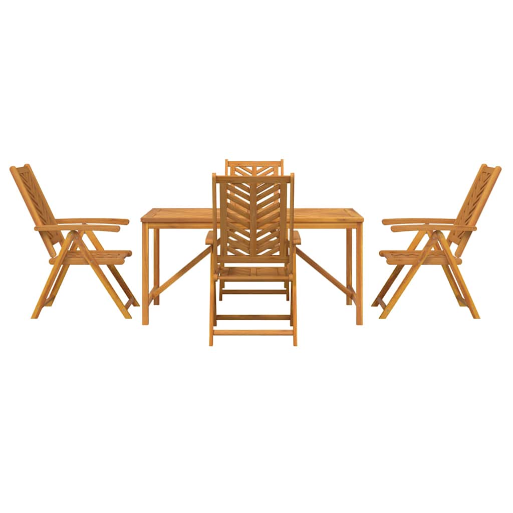 Garten Essgruppe 5 Stk. Braun Massivholz Akazie