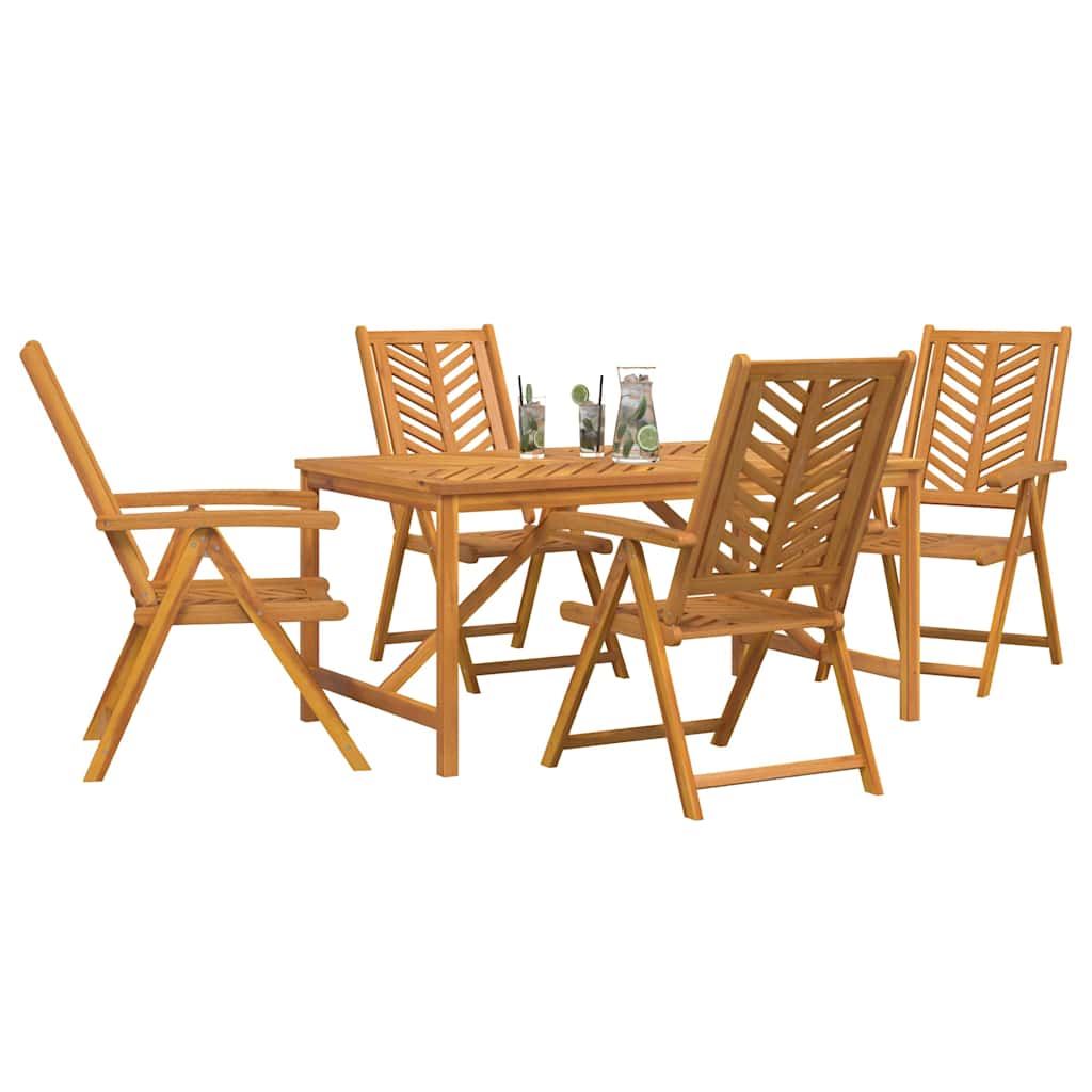 Garten Essgruppe 5 Stk. Braun Massivholz Akazie