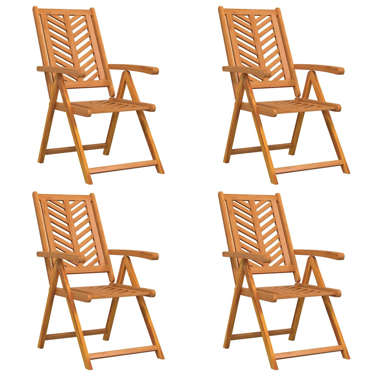 Gartenstuhl 4 stk. Braun Massivholz Akazie