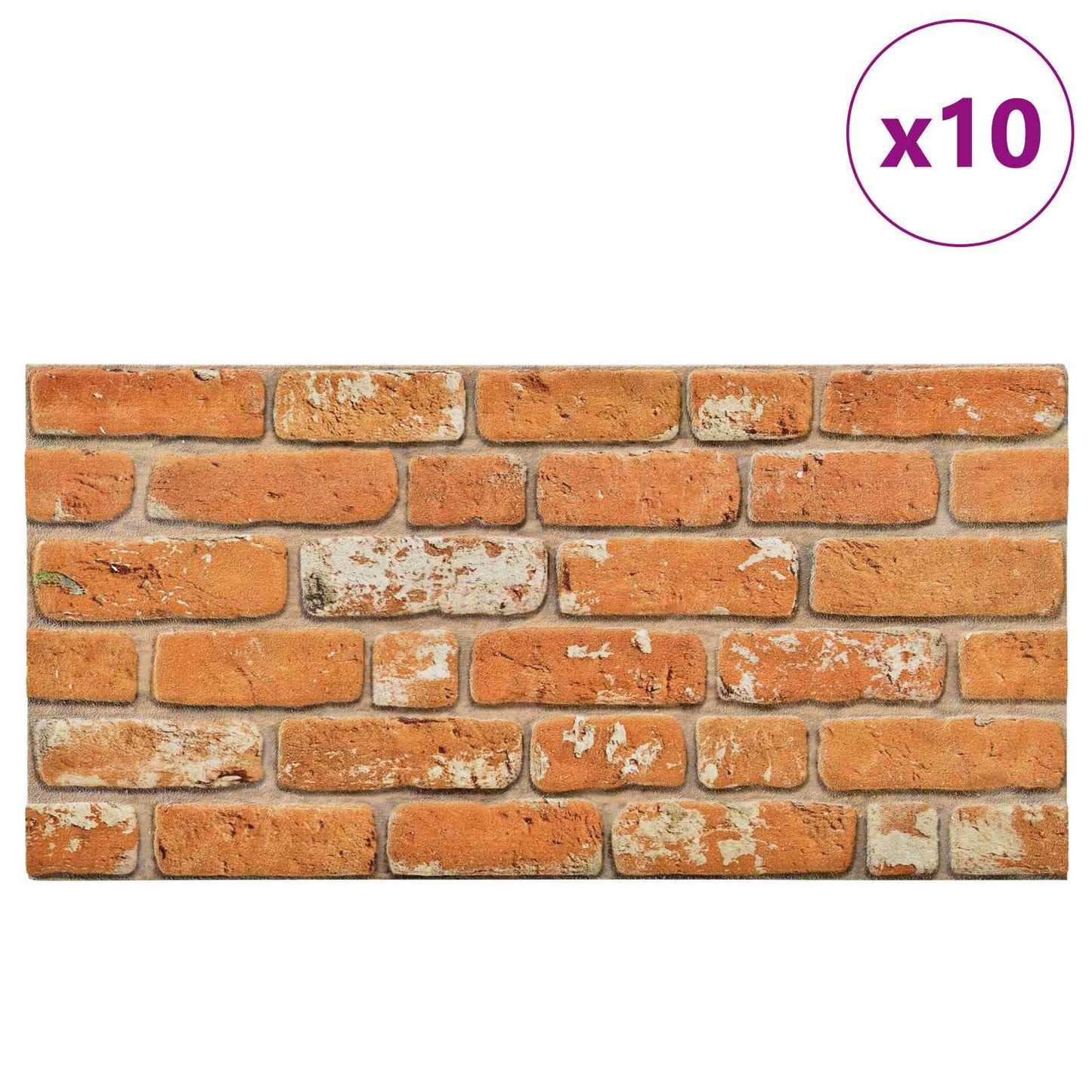 Wandpaneele 10 pcs Ziegel 100 x 50 cm EPS-Schaum