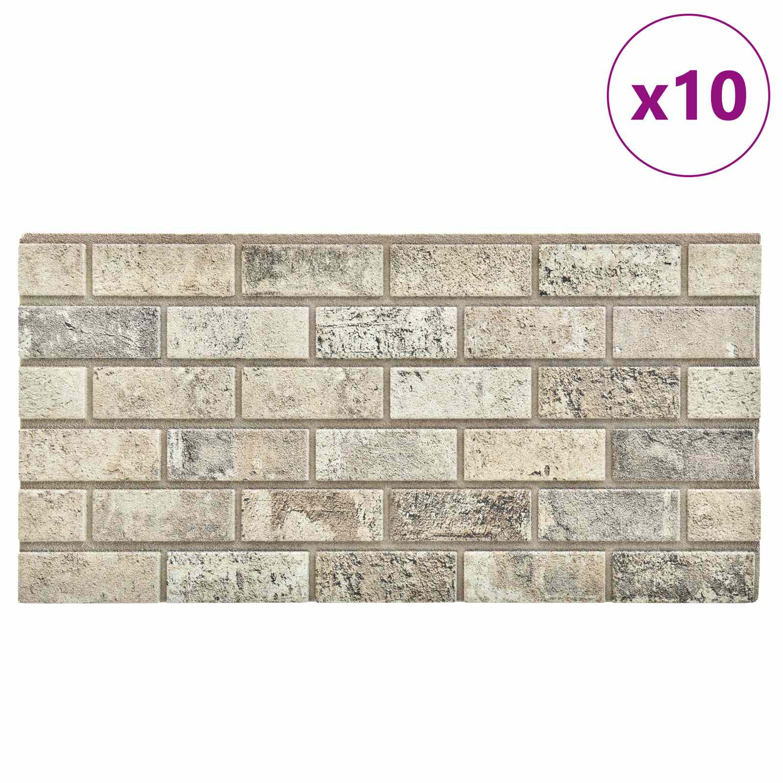 Wandpaneele 10 stk. 100 x 50 cm Sand EPS-Schaum