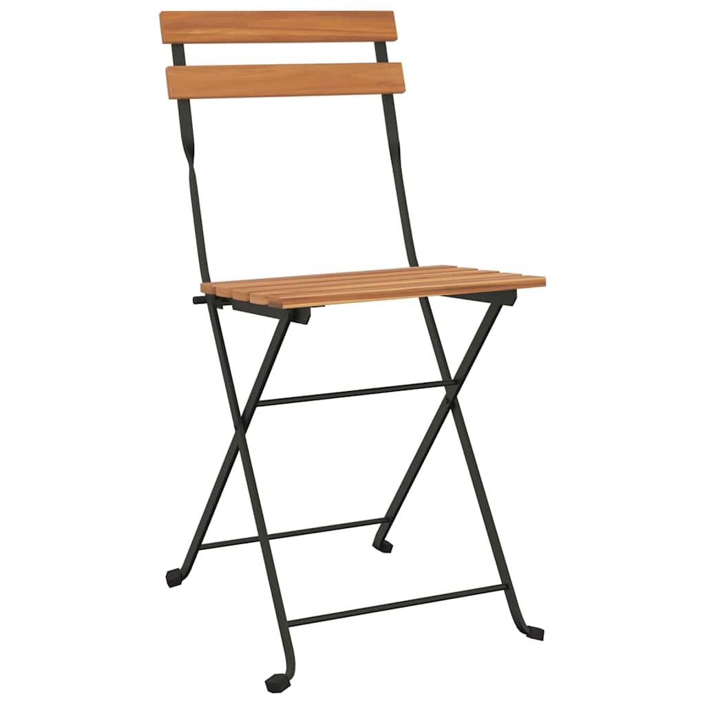 Klappstühle, 4 Stück, Massivholz Teak und Stahl