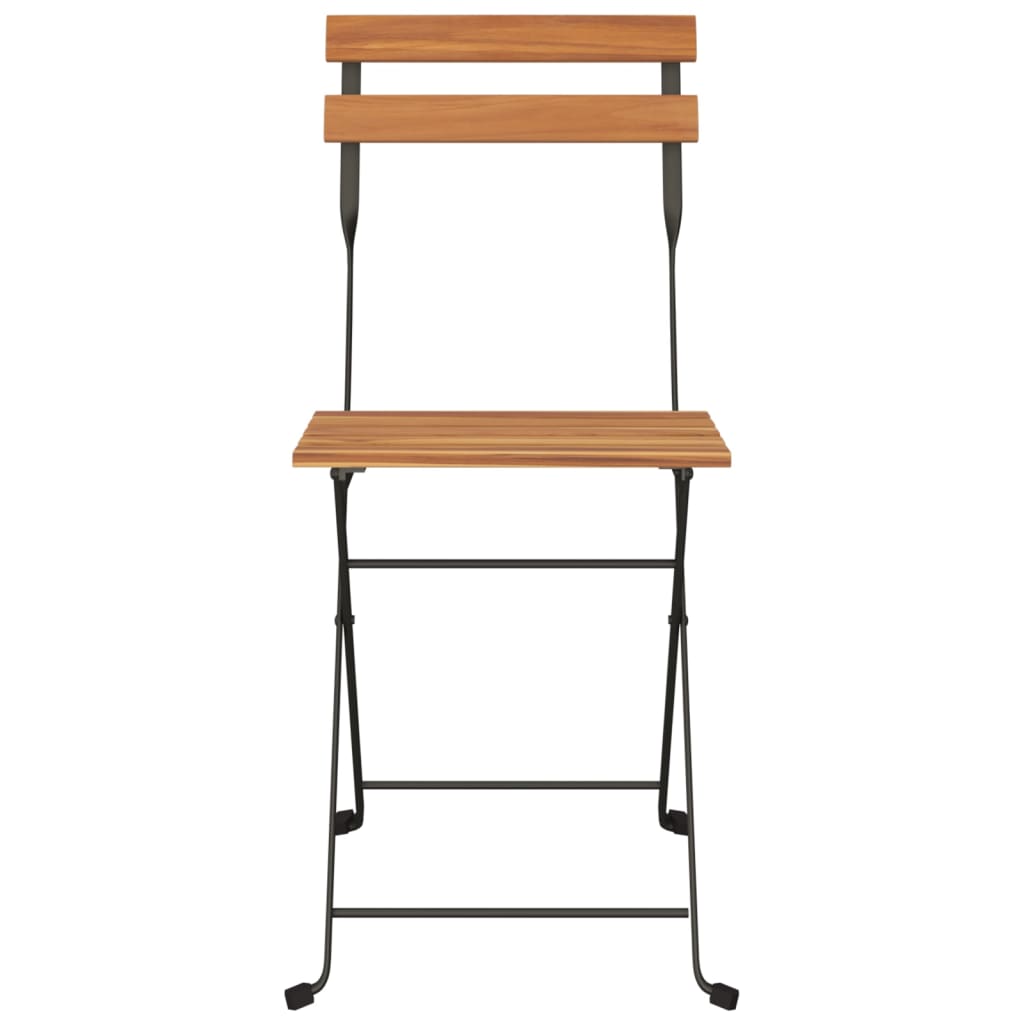 Klappstühle, 4 Stück, Massivholz Teak und Stahl