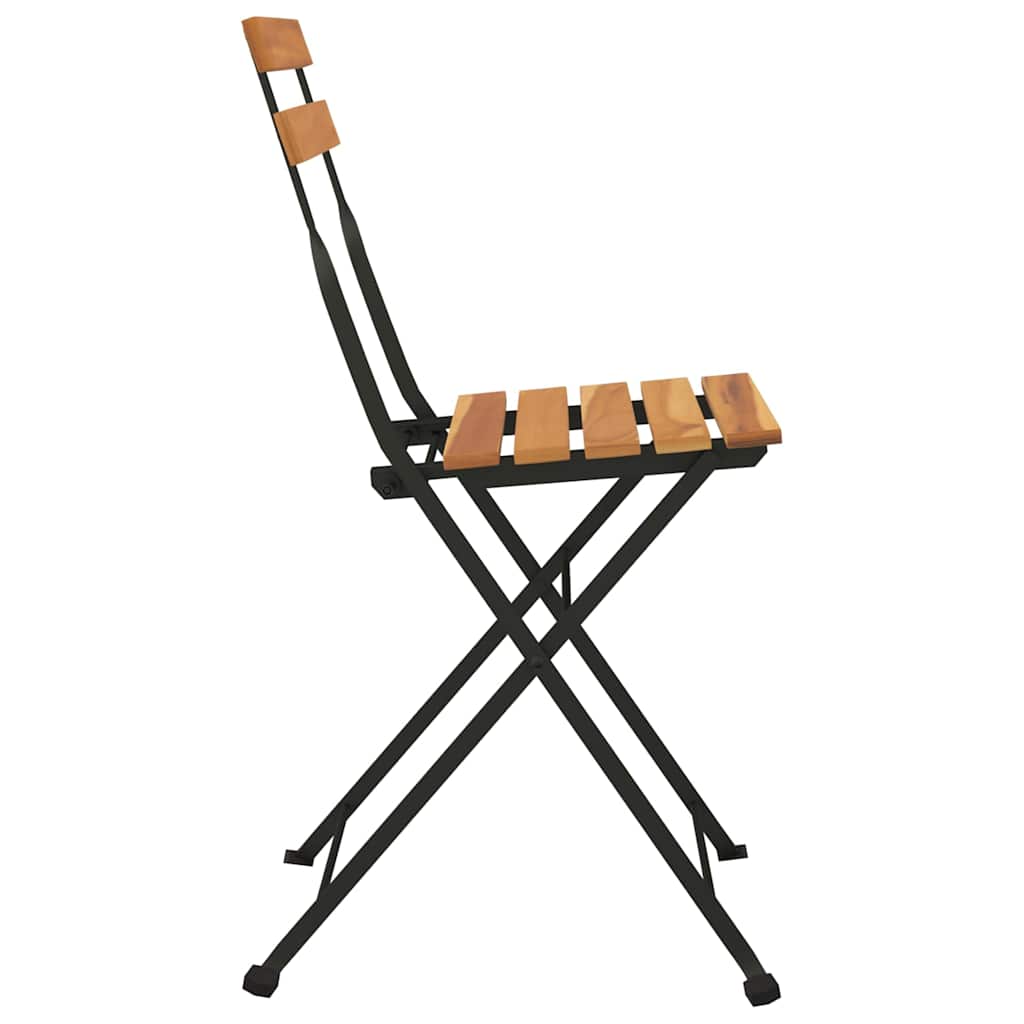 Klappstühle, 4 Stück, Massivholz Teak und Stahl