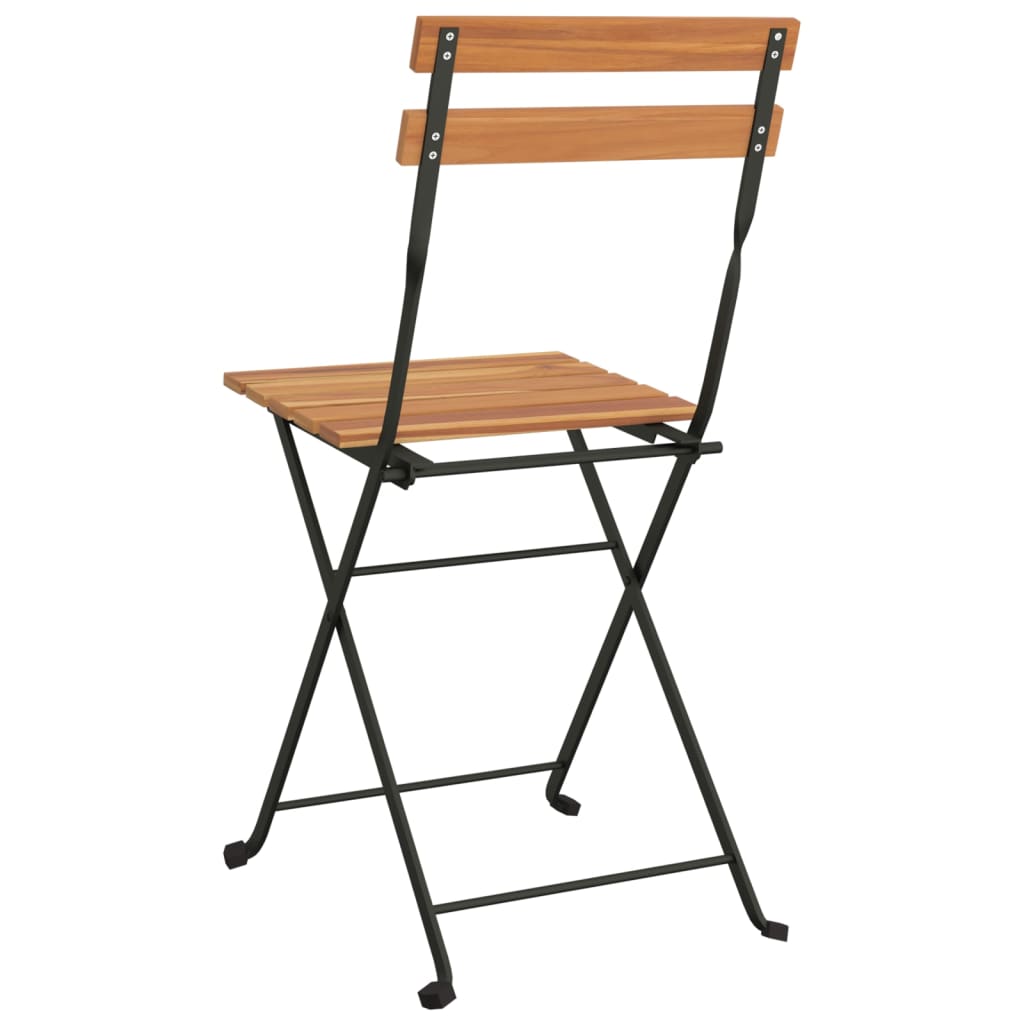 Klappstühle, 4 Stück, Massivholz Teak und Stahl