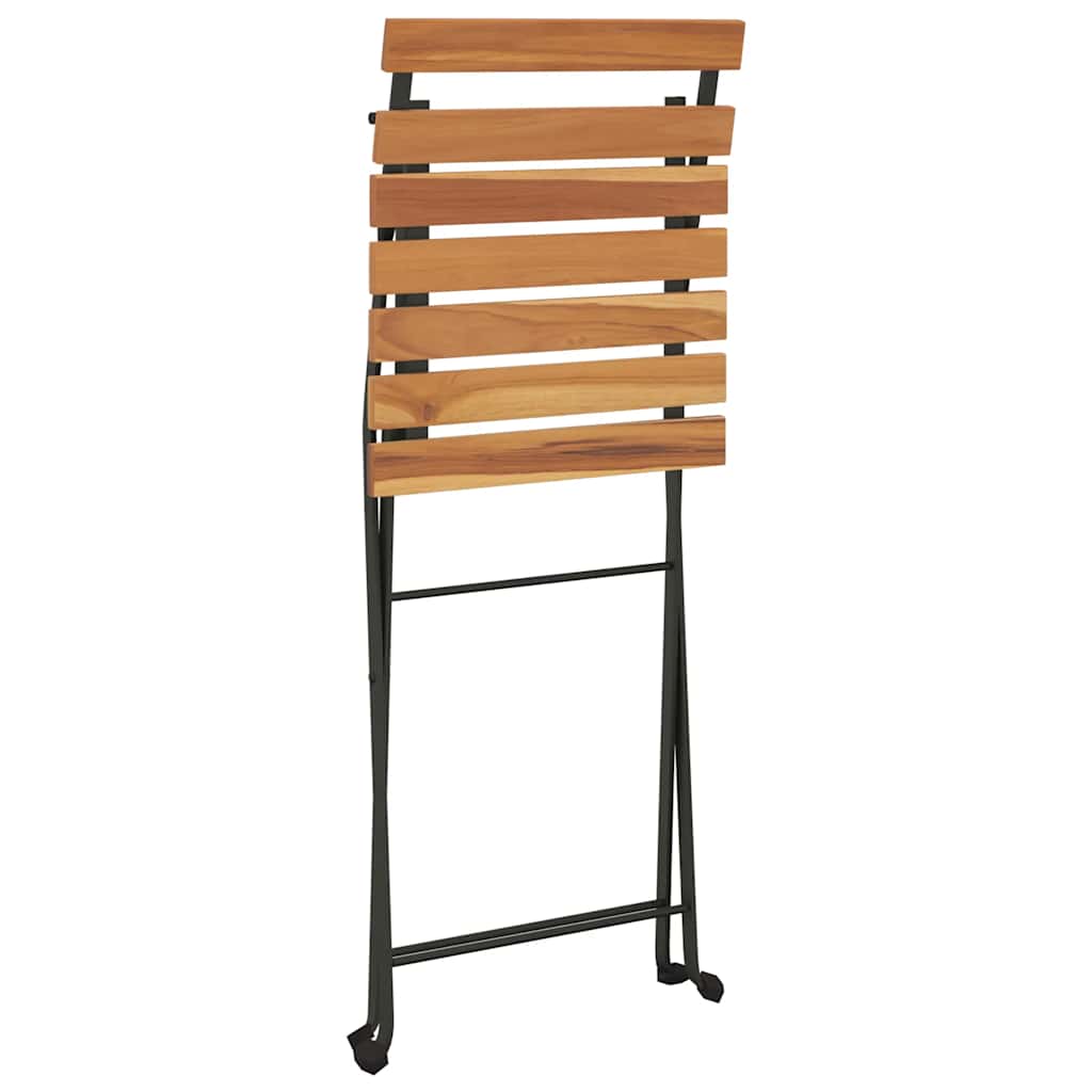Klappstühle, 4 Stück, Massivholz Teak und Stahl