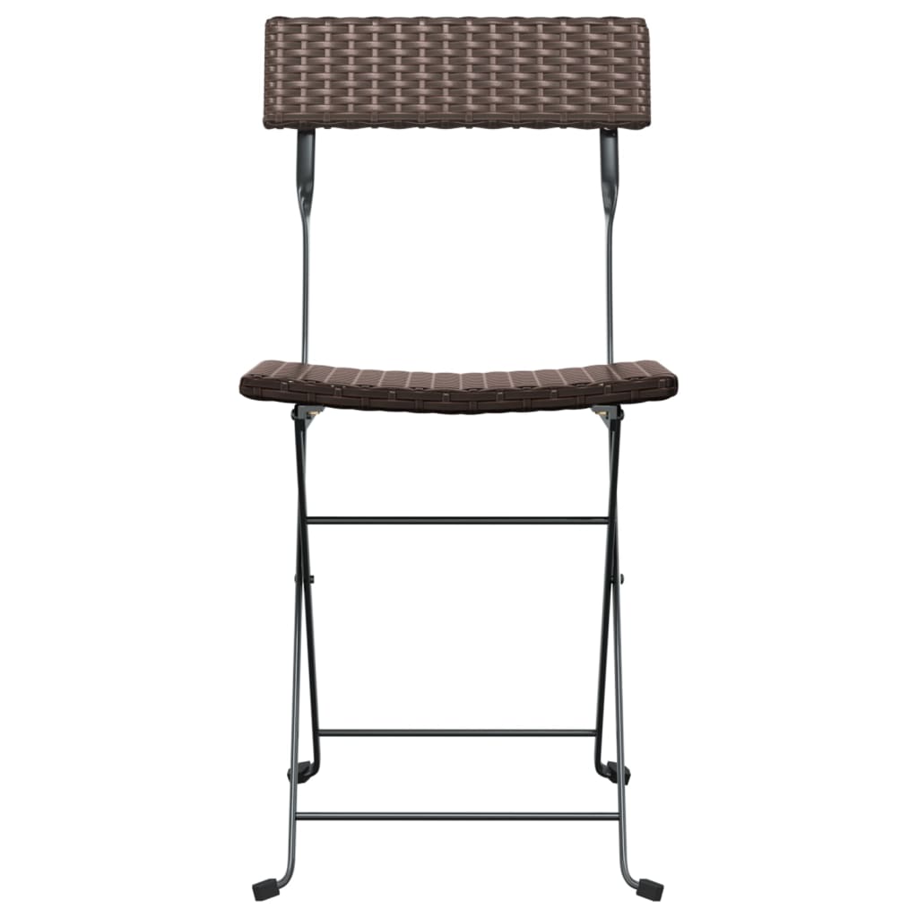 Klappstühle, 2 Stück, braun, Polyrattan und Stahl