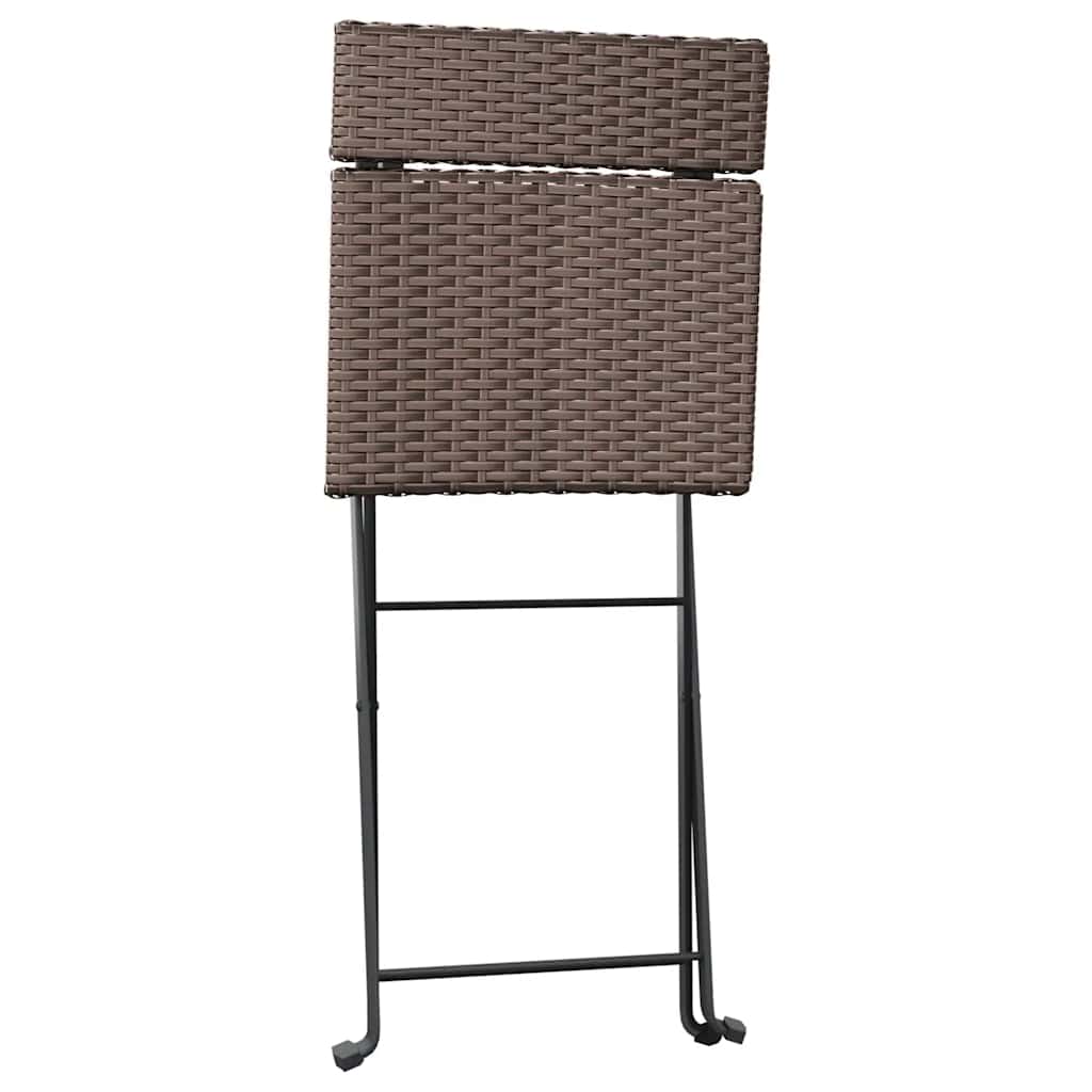 Klappstühle, 2 Stück, braun, Polyrattan und Stahl