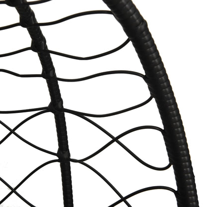 Hängesessel mit Kissen Cremeweiß Poly Rattan & Stahl