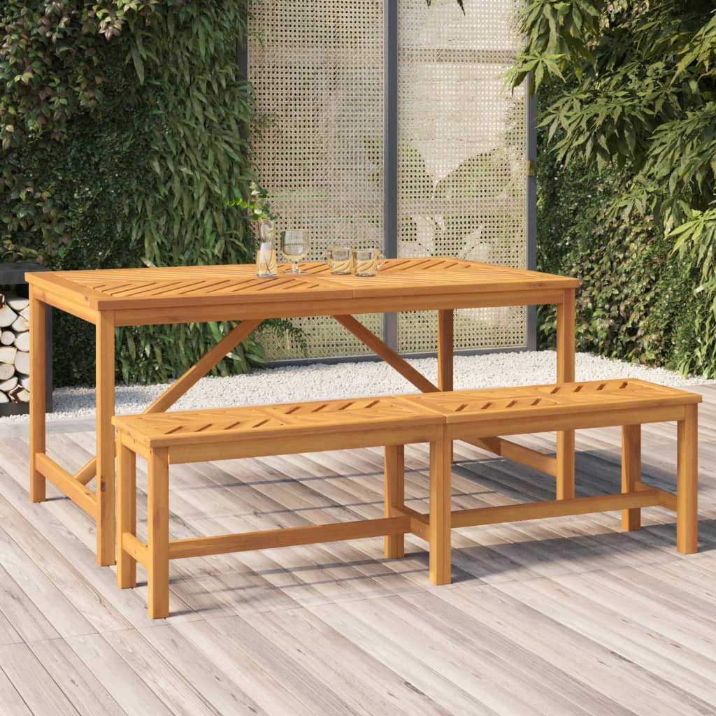 Table à manger de jardin 150x90x74 cm en bois d'acacia massif