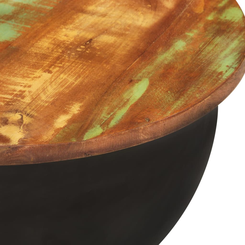 Ensemble de 2 tables basses en bois massif recyclé noir