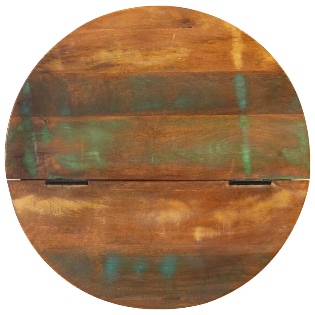 Table basse blanche 50x27 cm en bois massif de récupération