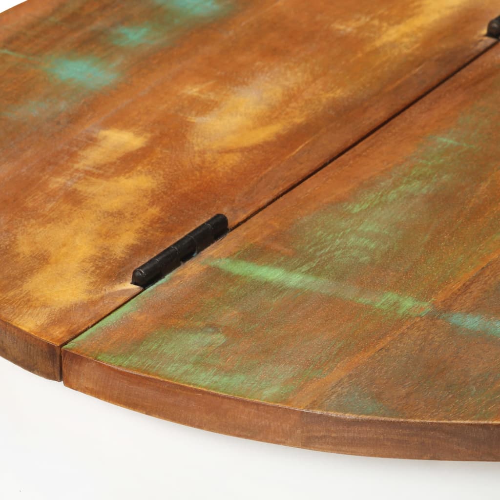 Table basse blanche 50x27 cm en bois massif de récupération