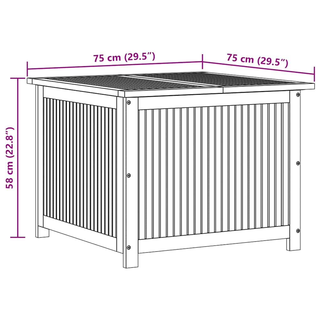 Gartenbox 75x75x58 cm Massivholz Akazie