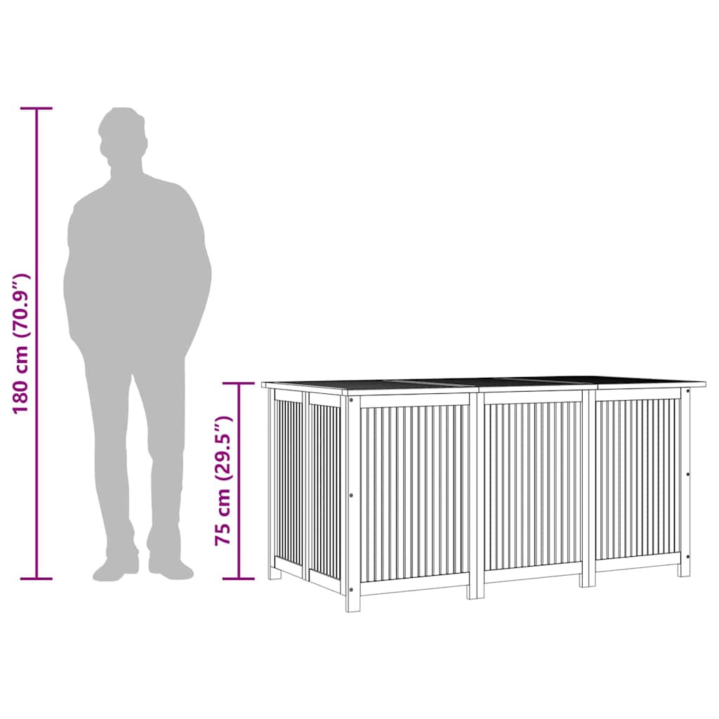 Gartenbox 150X80X75 Cm Massivholz Akazie Blau