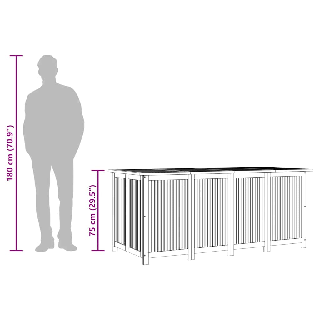 Gartenbox 175x80x75 cm Massivholz Akazie