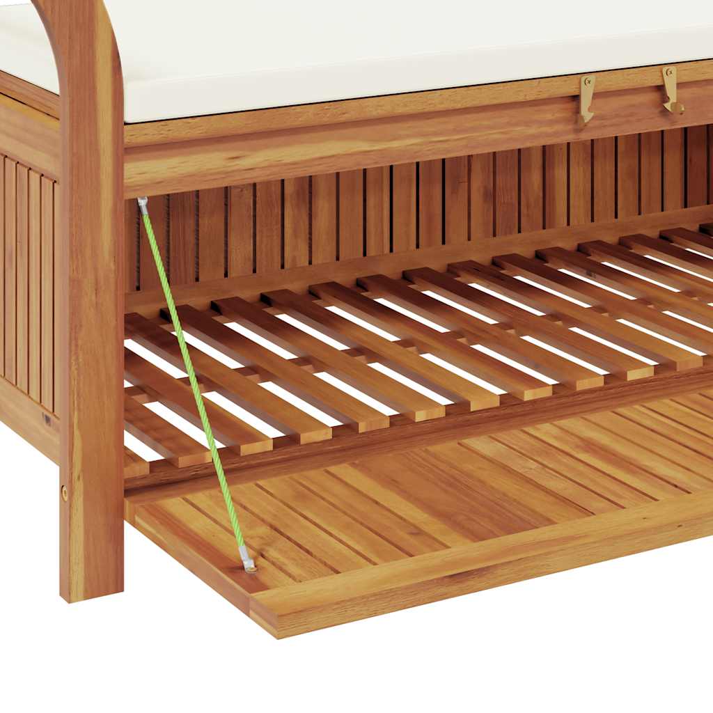 Garten-Truhenbank mit Kissen 126 cm Massivholz Akazie