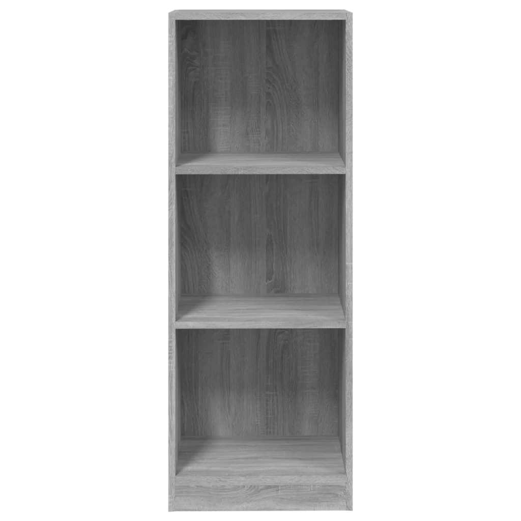 Bibliothèque 3 compartiments Sonoma gris 40x24x109 cm matériau bois