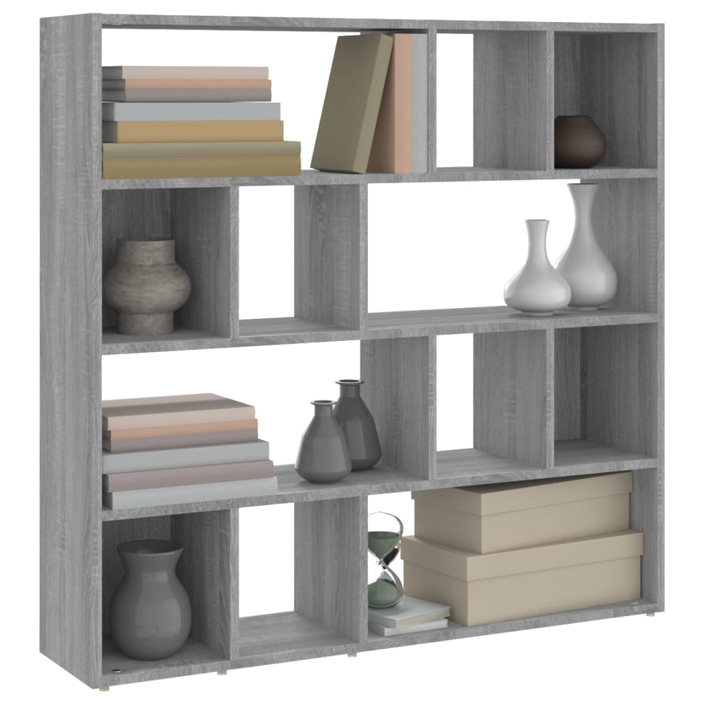 Bibliothèque/séparateur de pièce gris Sonoma 105x24x102 cm