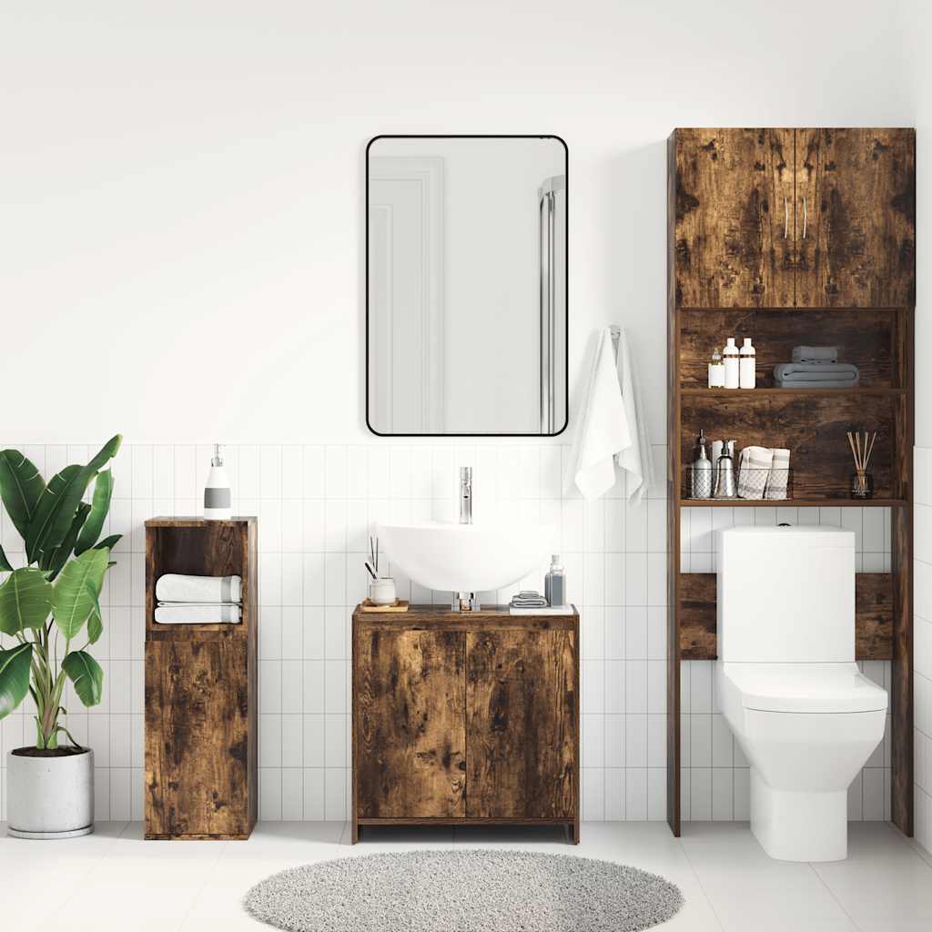 Badschrank Räuchereiche 60x33x60 cm Holzwerkstoff
