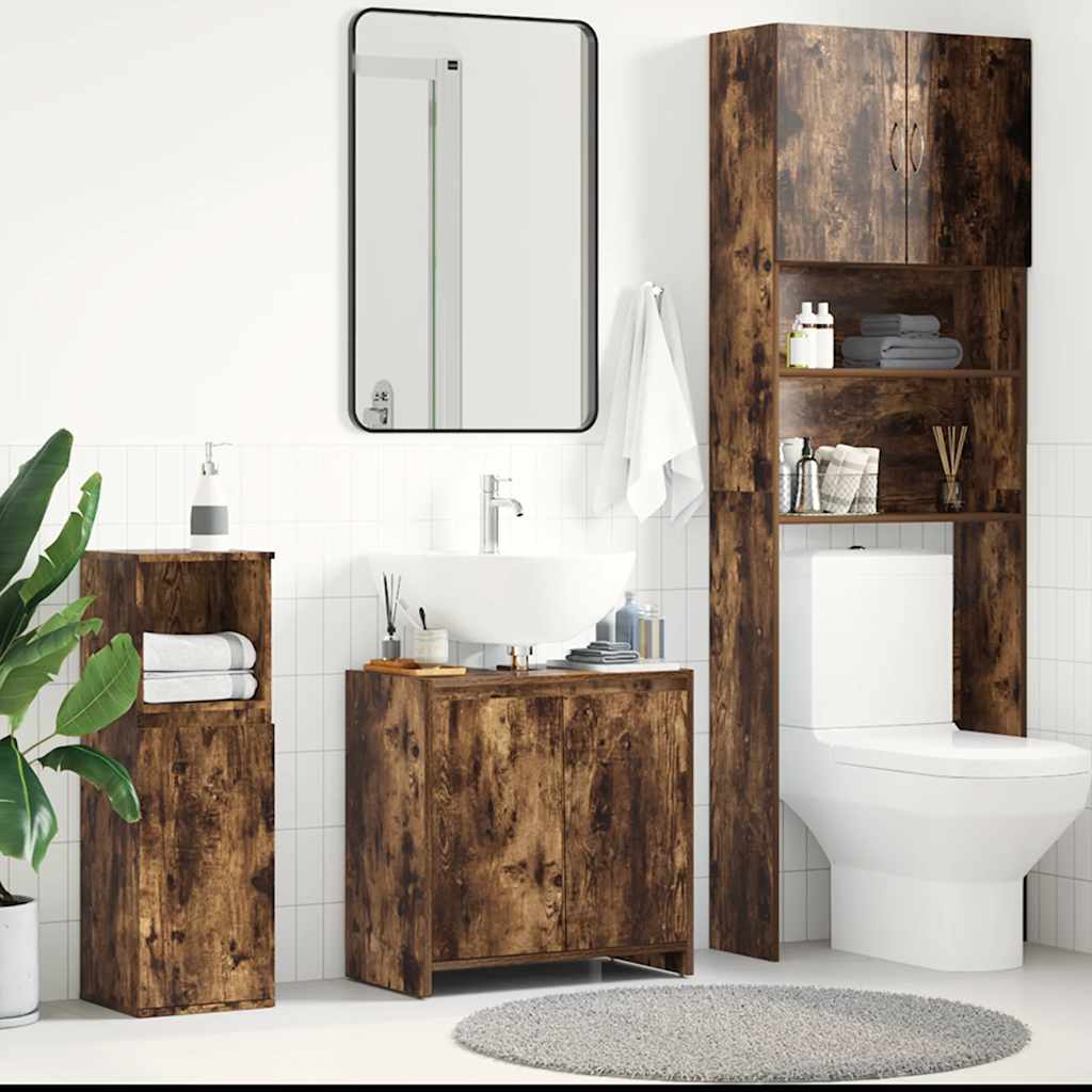 Badschrank Räuchereiche 60x33x60 cm Holzwerkstoff