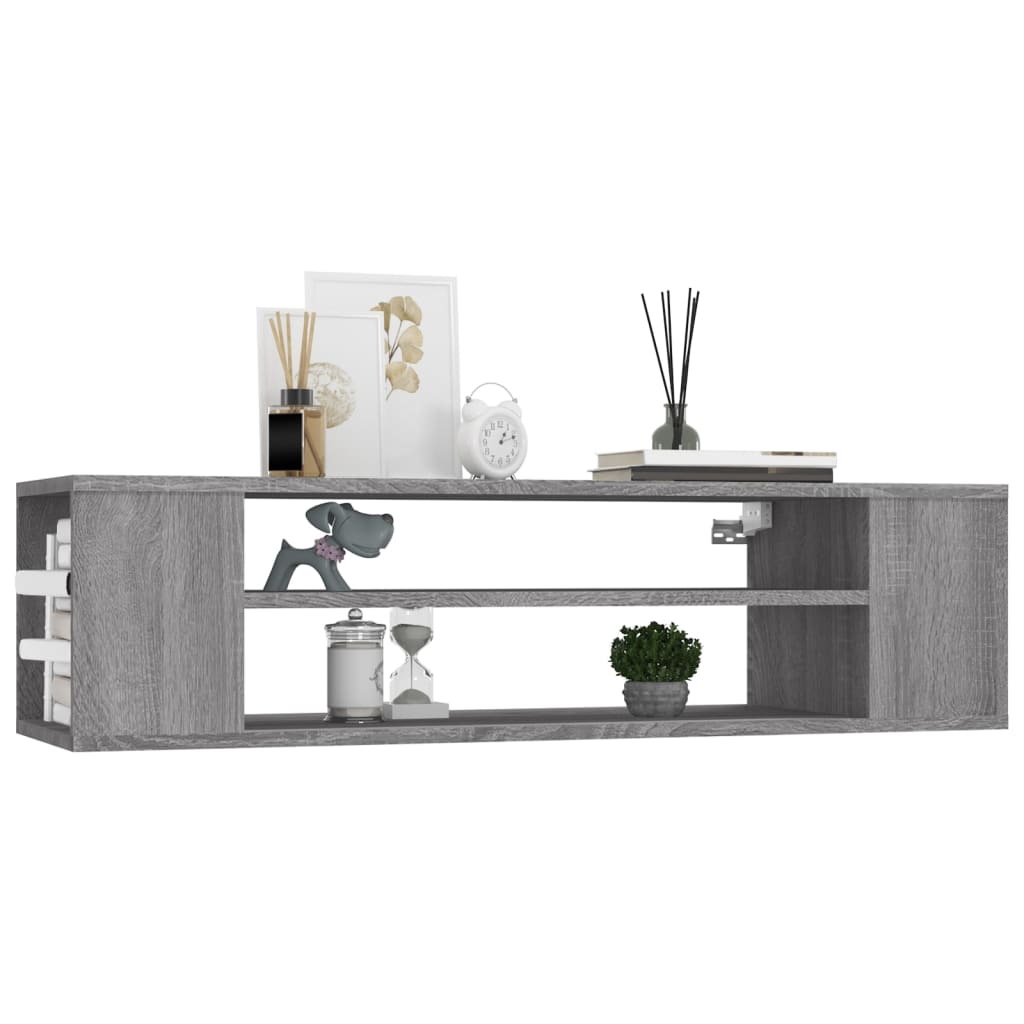 Meuble TV mural gris Sonoma 100x30x26,5 cm en bois