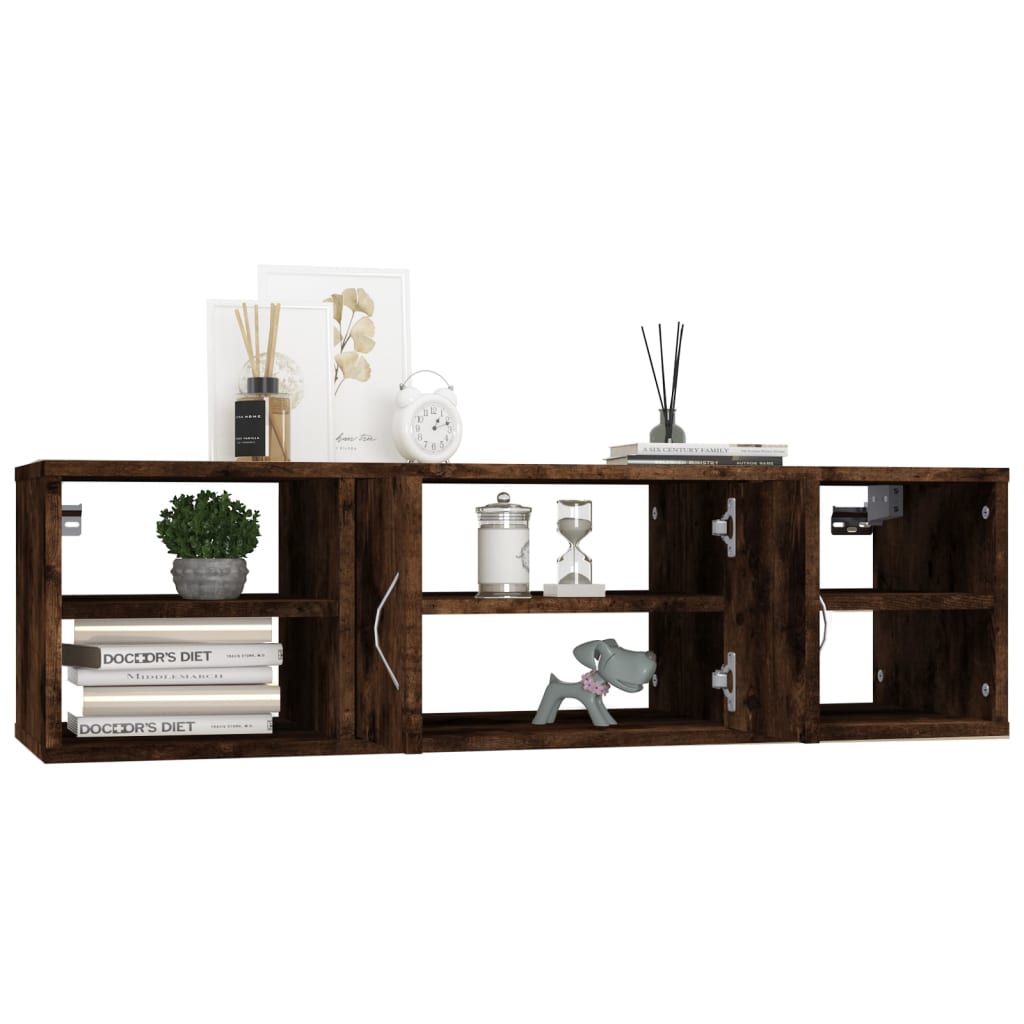 Wall shelf smoked oak 102x30x29 cm wood material